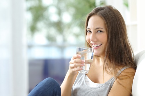 girl drinking water