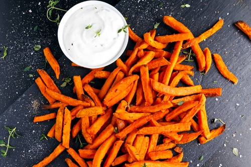 sweet potato fries are good for dry skin